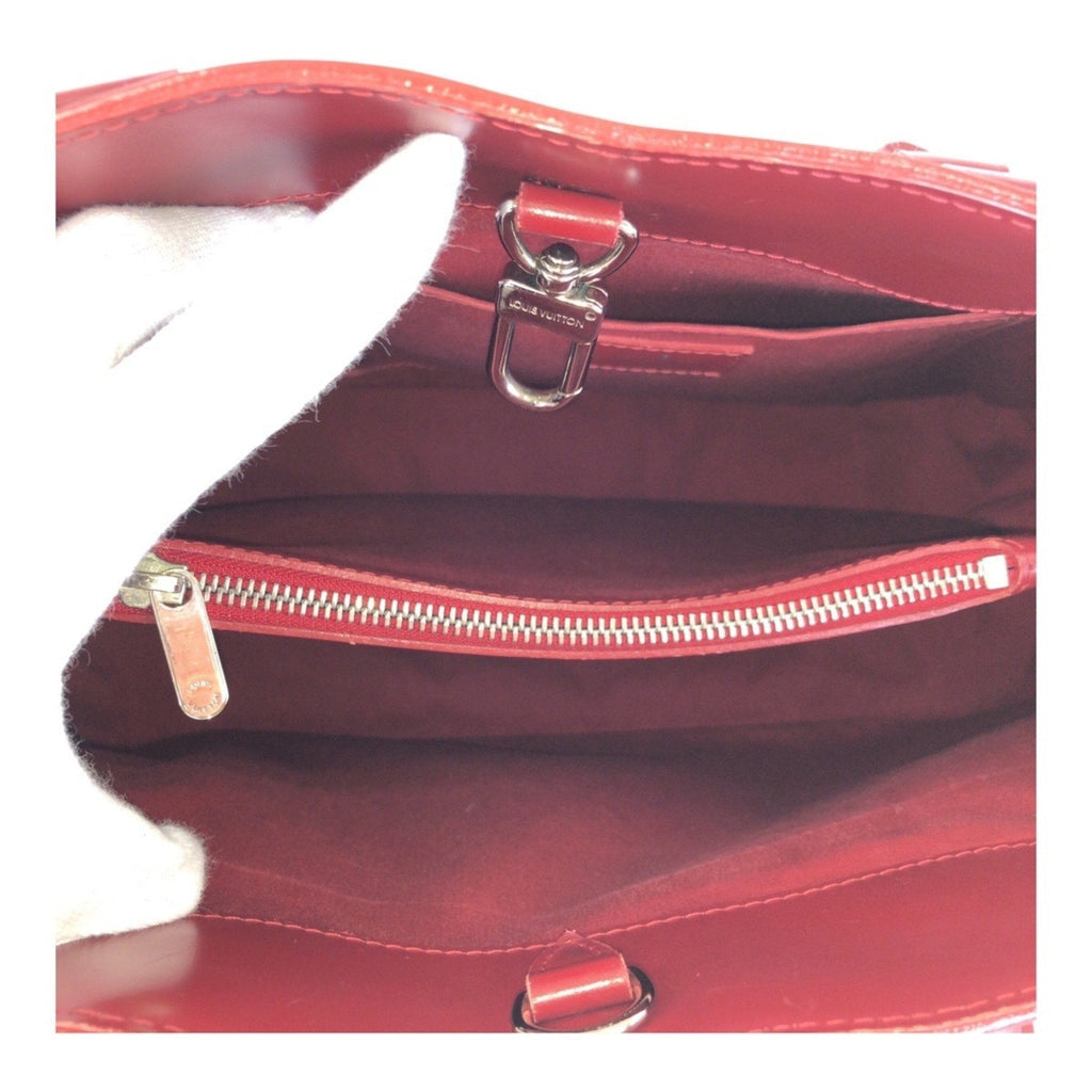Louis Vuitton Red Color Leather Handbag Tote Bag (Pre-Owned)