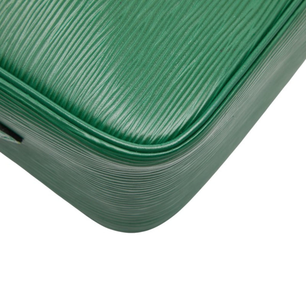 Louis Vuitton Borneo Green Leather Shoulder Bag (Pre-Owned)