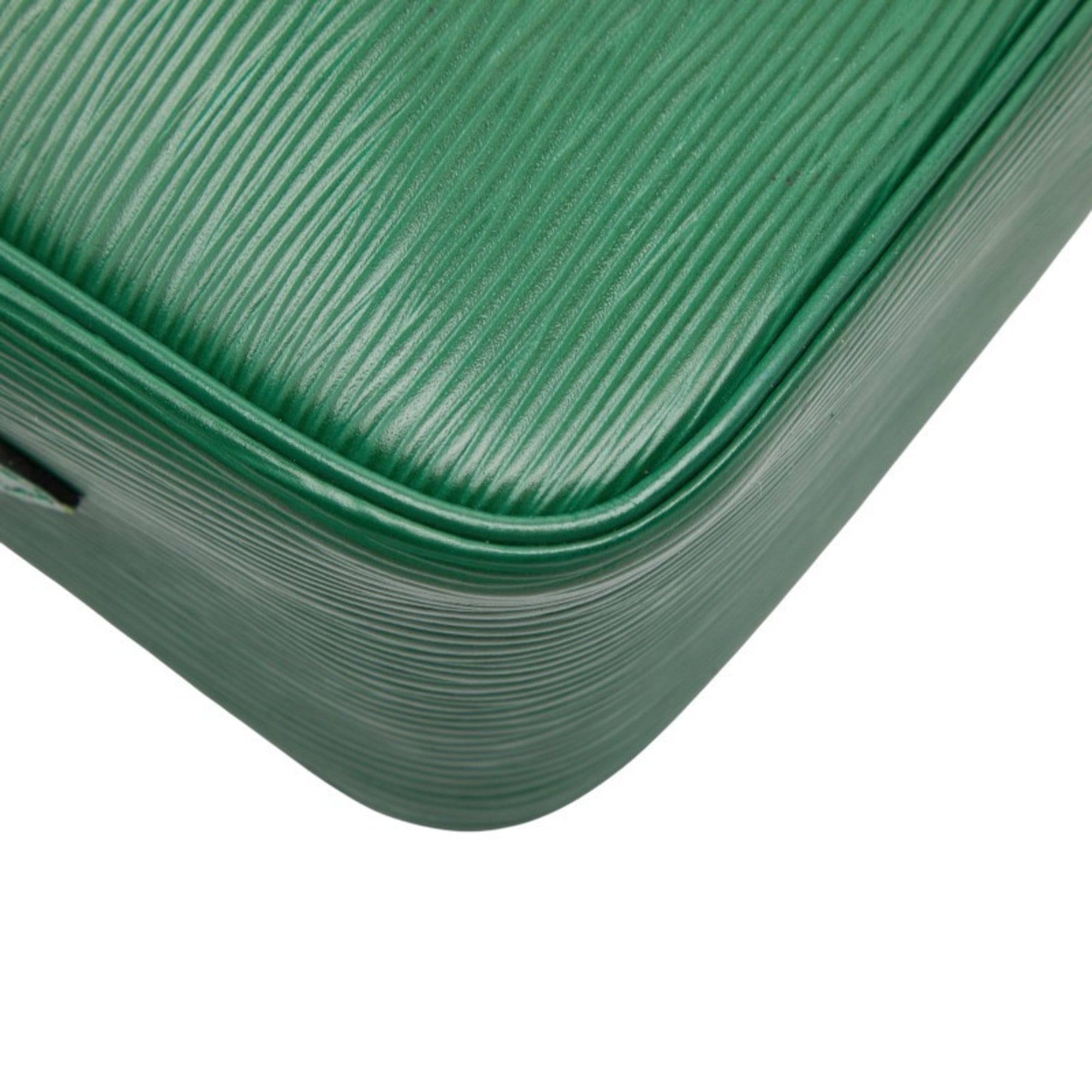 Louis Vuitton Borneo Green Leather Shoulder Bag (Pre-Owned)