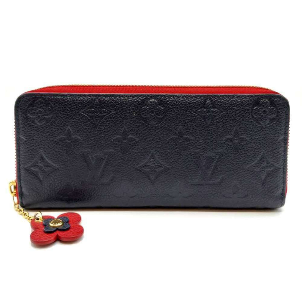 Louis Vuitton Monogram Empreinte Marine Rouge Navy Red Color Monogram Empreinte Long Wallet (Bi-Fold) (Pre-Owned)