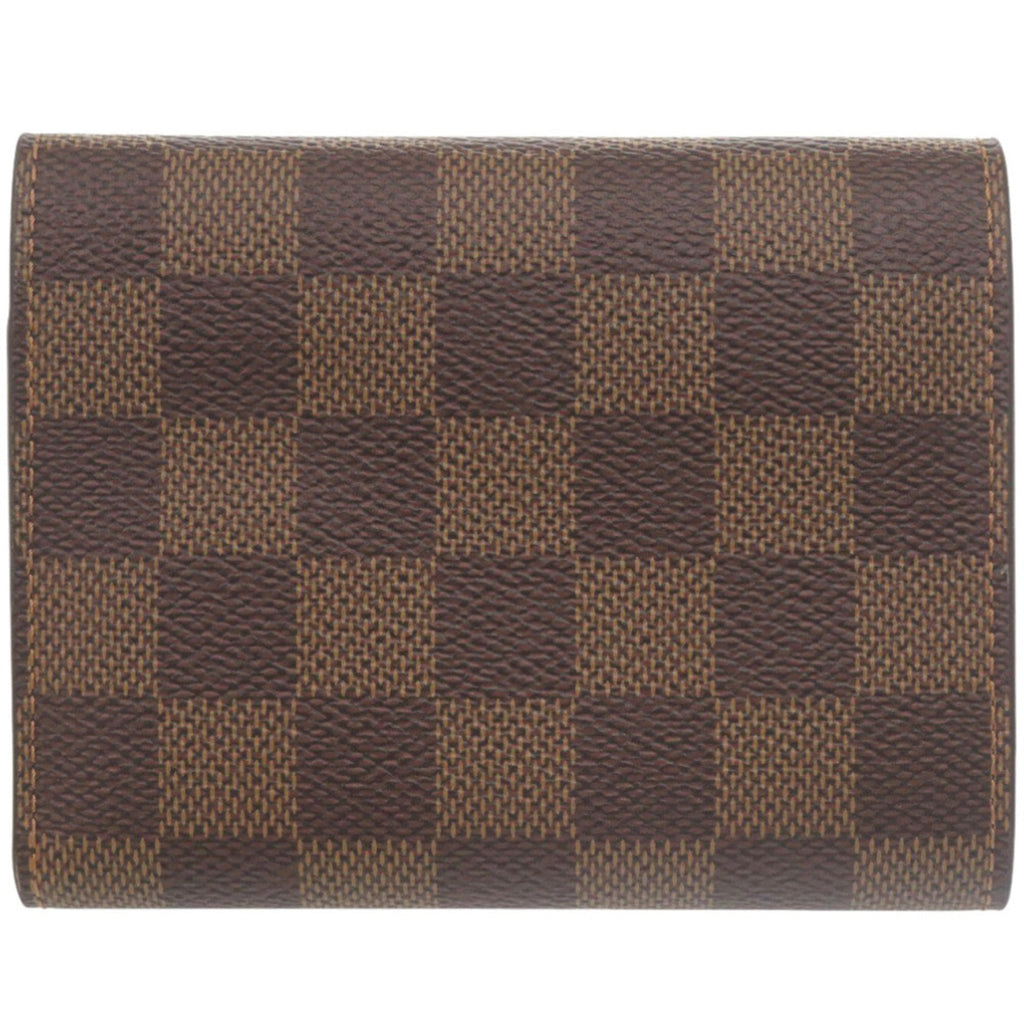 Louis Vuitton Brown Damier Canvas Red Color Damier Canvas Wallet (Tri-Fold) (Pre-Owned)