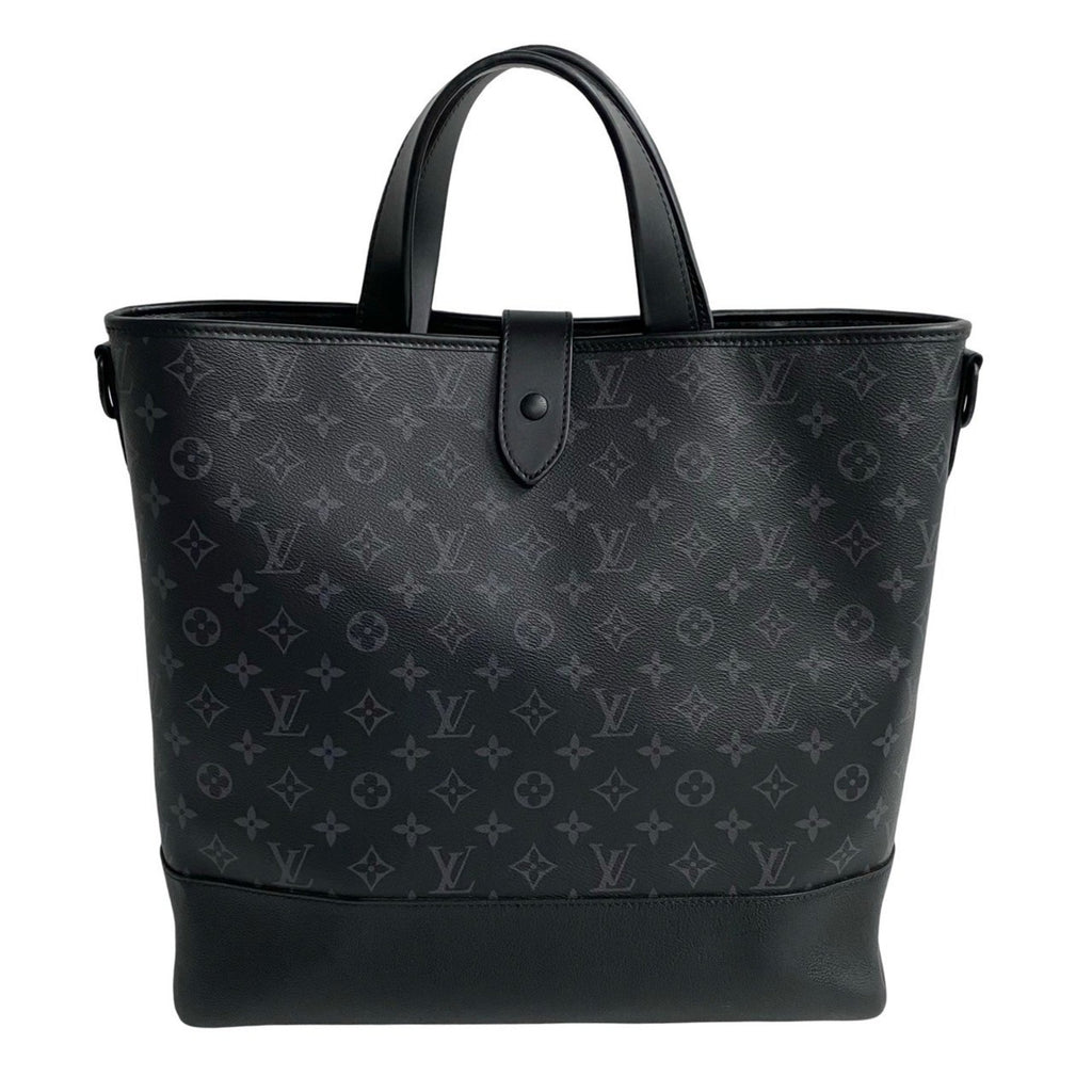 Louis Vuitton Black Leather Shoulder Bag Tote Bag (Pre-Owned)
