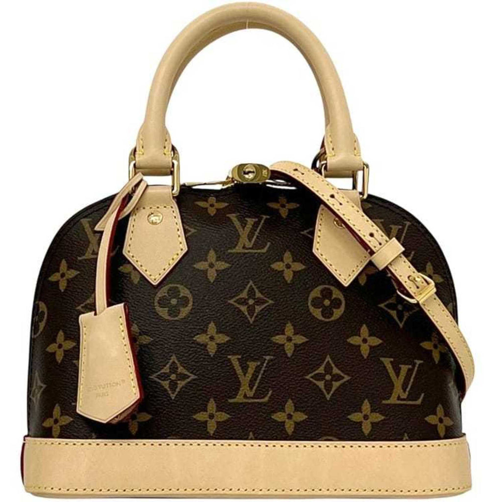 Louis Vuitton Brown Monogram Canvas Leather Handbag Shoulder Bag (Pre-Owned)