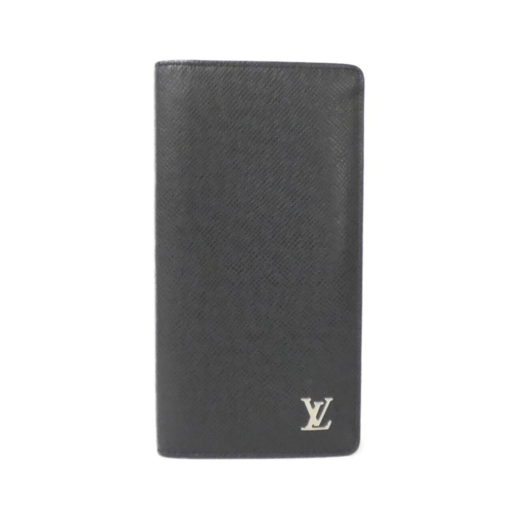 Louis Vuitton Black Leather Long Wallet (Bi-Fold) (Pre-Owned)
