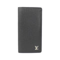 Louis Vuitton Black Leather Long Wallet (Bi-Fold) (Pre-Owned)