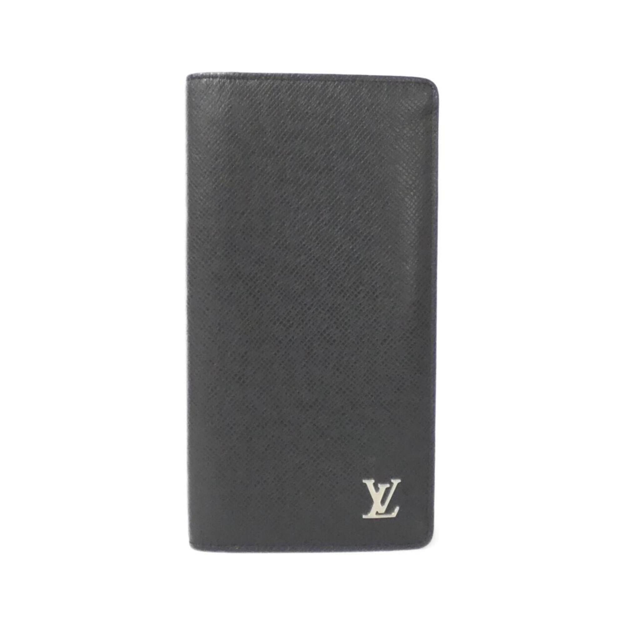 Louis Vuitton Black Leather Long Wallet (Bi-Fold) (Pre-Owned)