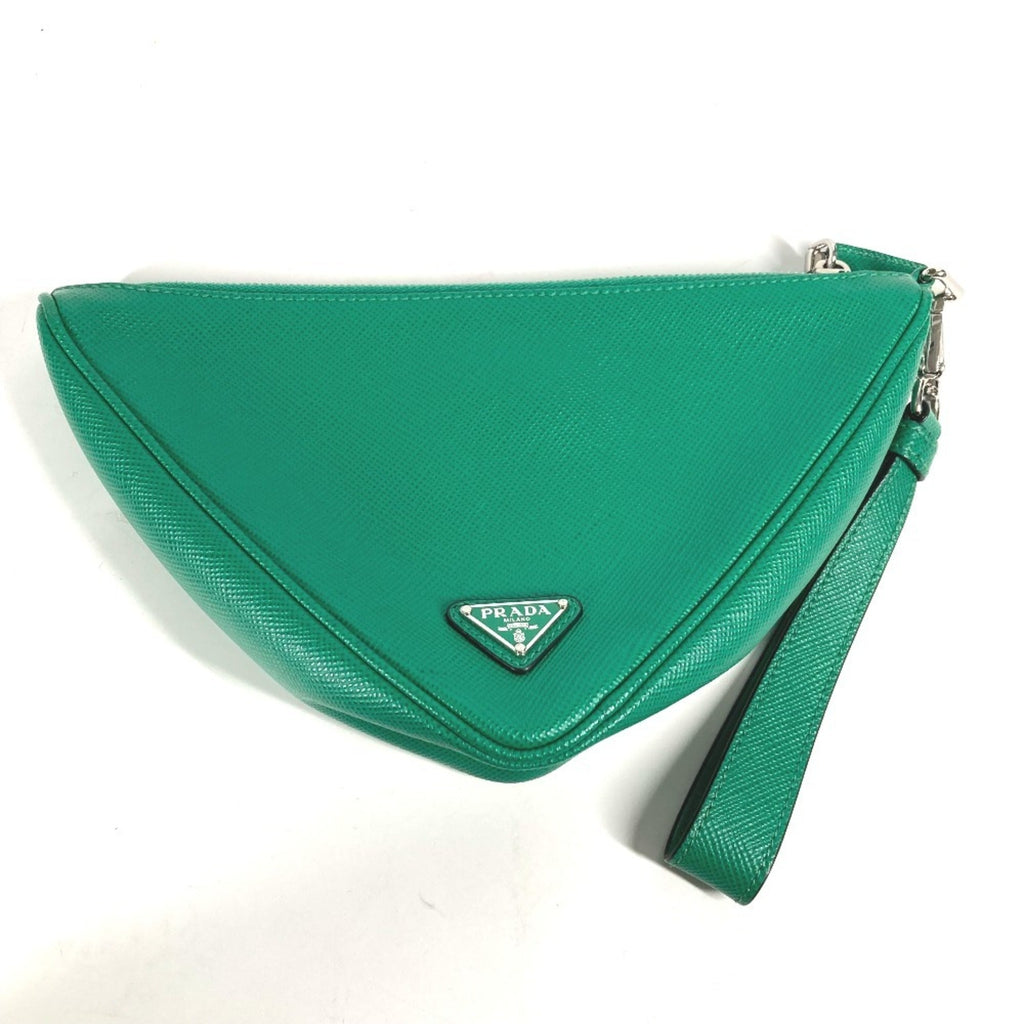 Triangle Logo Zip Crossbody Bag Leather Small