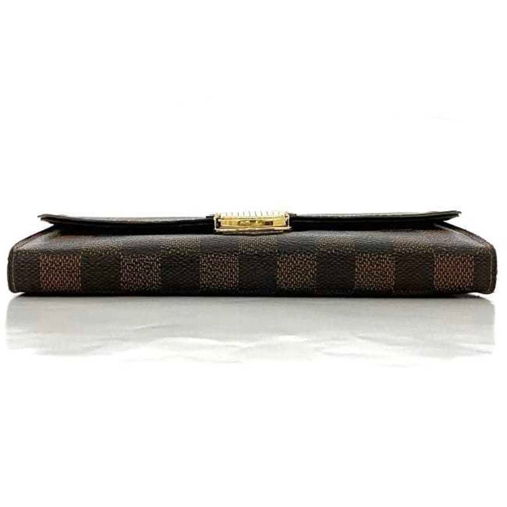 Louis Vuitton Damier Brown Damier Canvas Ebene Damier Canvas Long Wallet (Bi-Fold) (Pre-Owned)