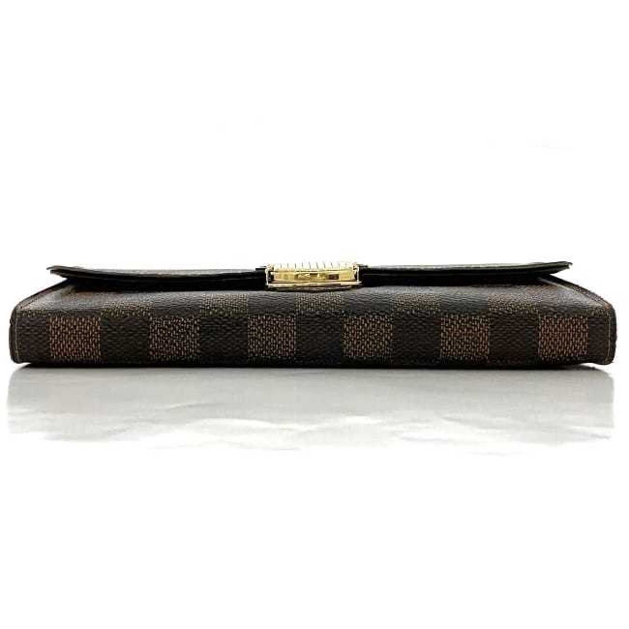 Louis Vuitton Damier Brown Damier Canvas Ebene Damier Canvas Long Wallet (Bi-Fold) (Pre-Owned)