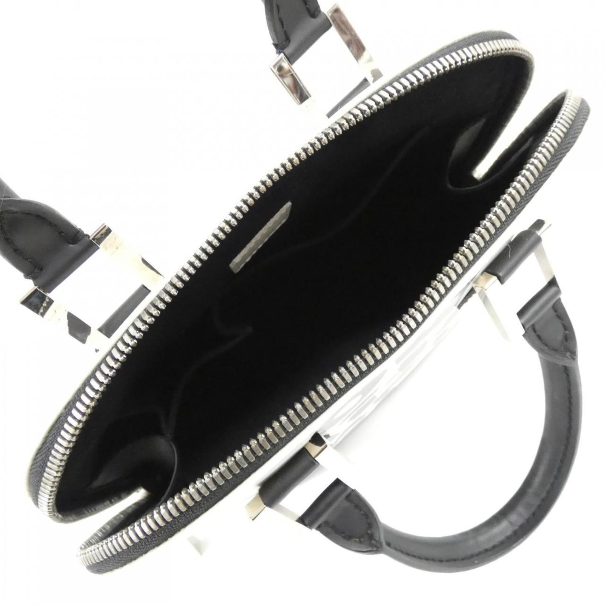 Louis Vuitton Black White Coated Canvas Handbag (Pre-Owned)
