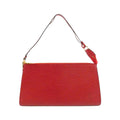 Louis Vuitton Red Color Leather Pochette Pouch (Pre-Owned)