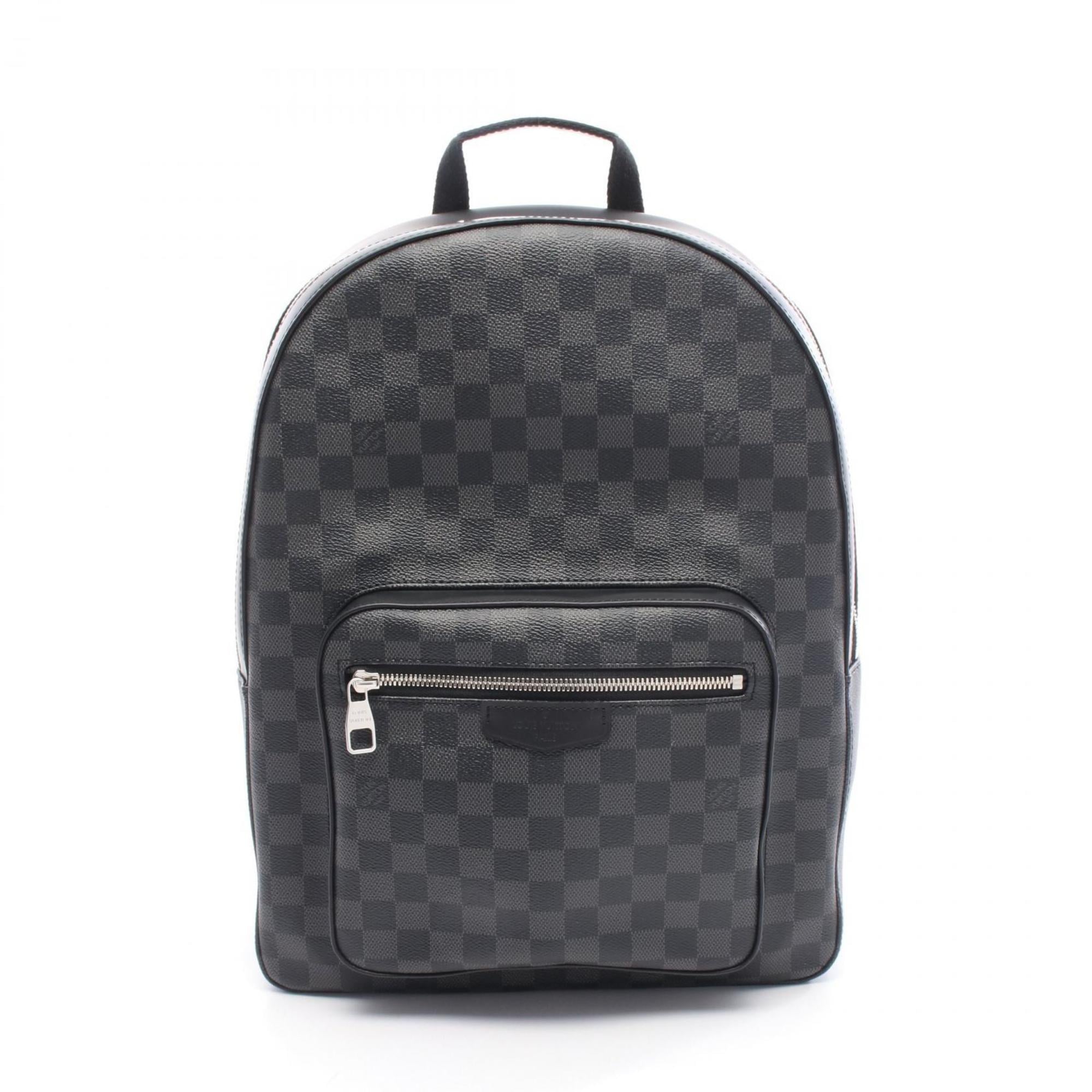 Louis Vuitton Black Coated Canvas Leather Backpack (Pre-Owned)