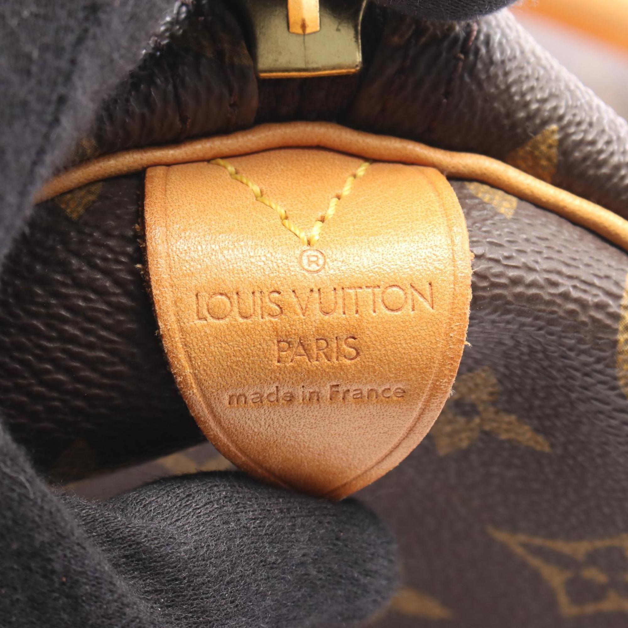 Louis Vuitton Brown Coated Canvas Leather Boston Bag (Pre-Owned)