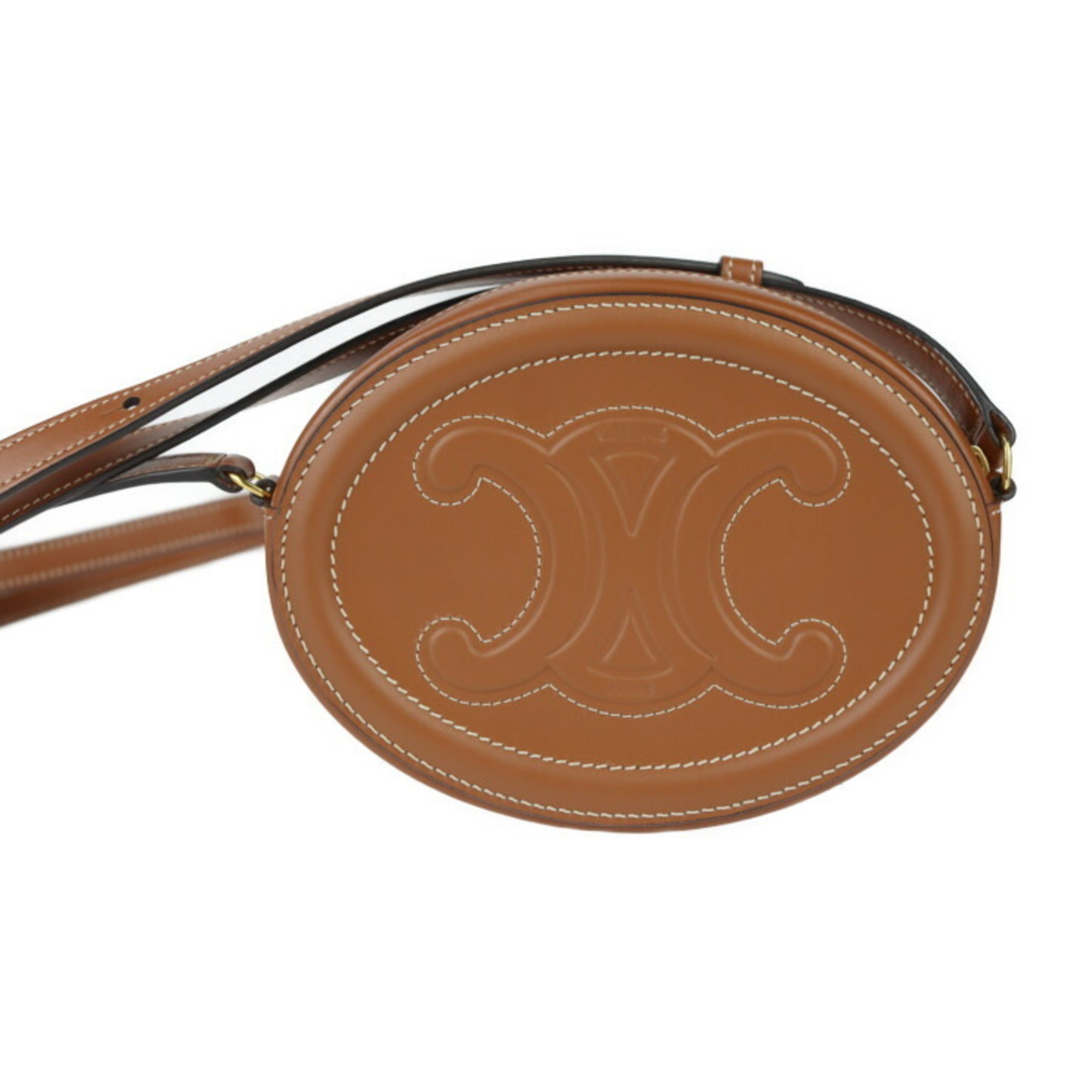 Triomphe Oval Crossbody Bag Leather