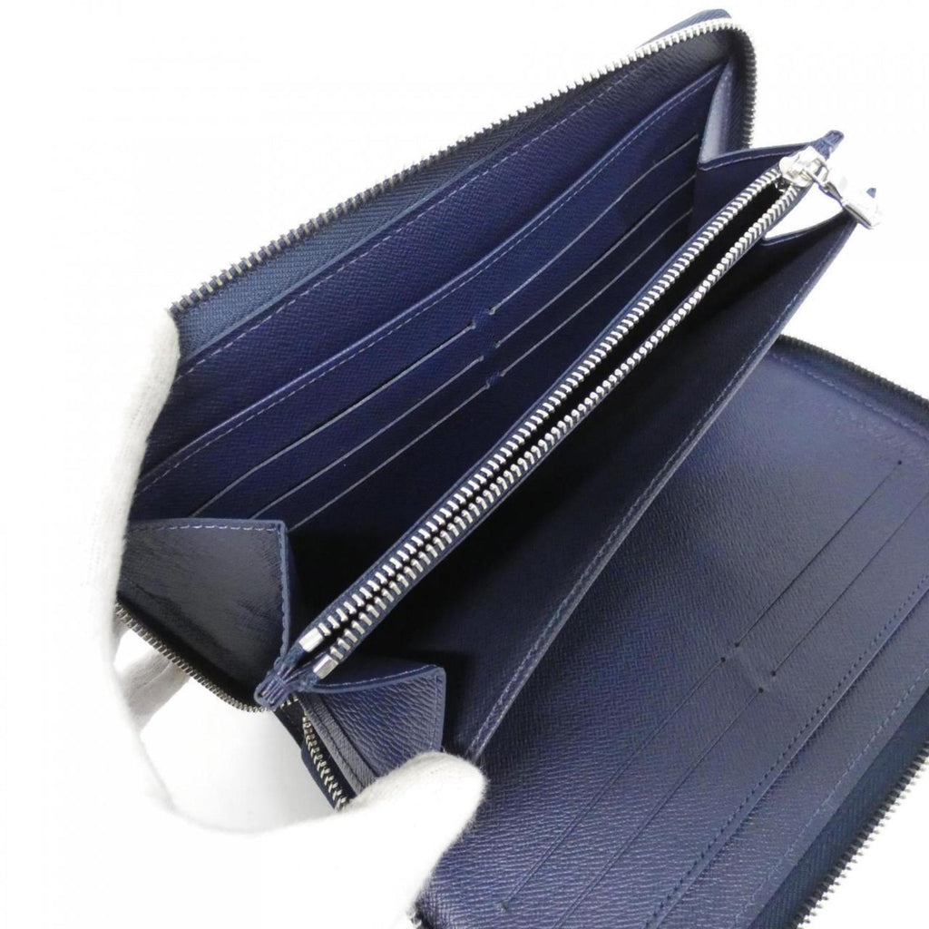 Louis Vuitton Navy Leather Long Wallet (Bi-Fold) (Pre-Owned)