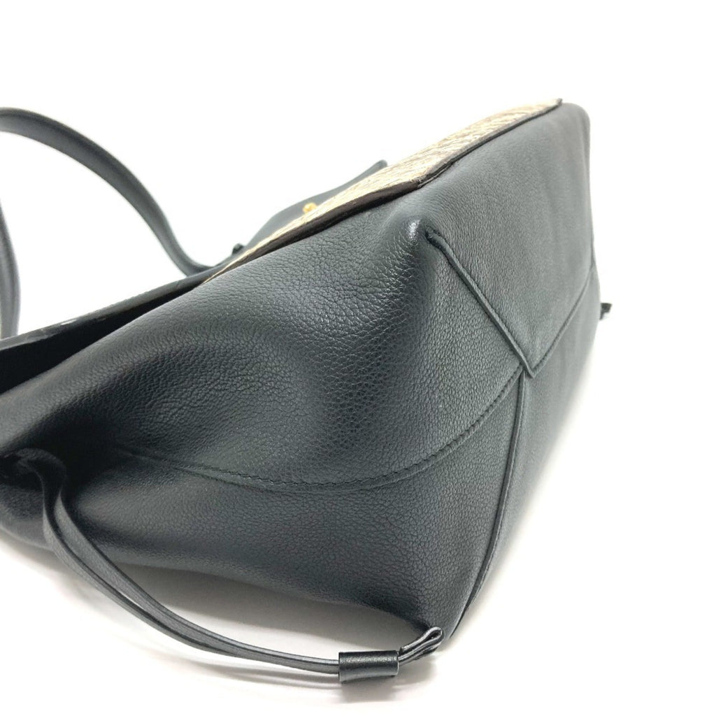 Louis Vuitton Black Leather Handbag Shoulder Bag (Pre-Owned)