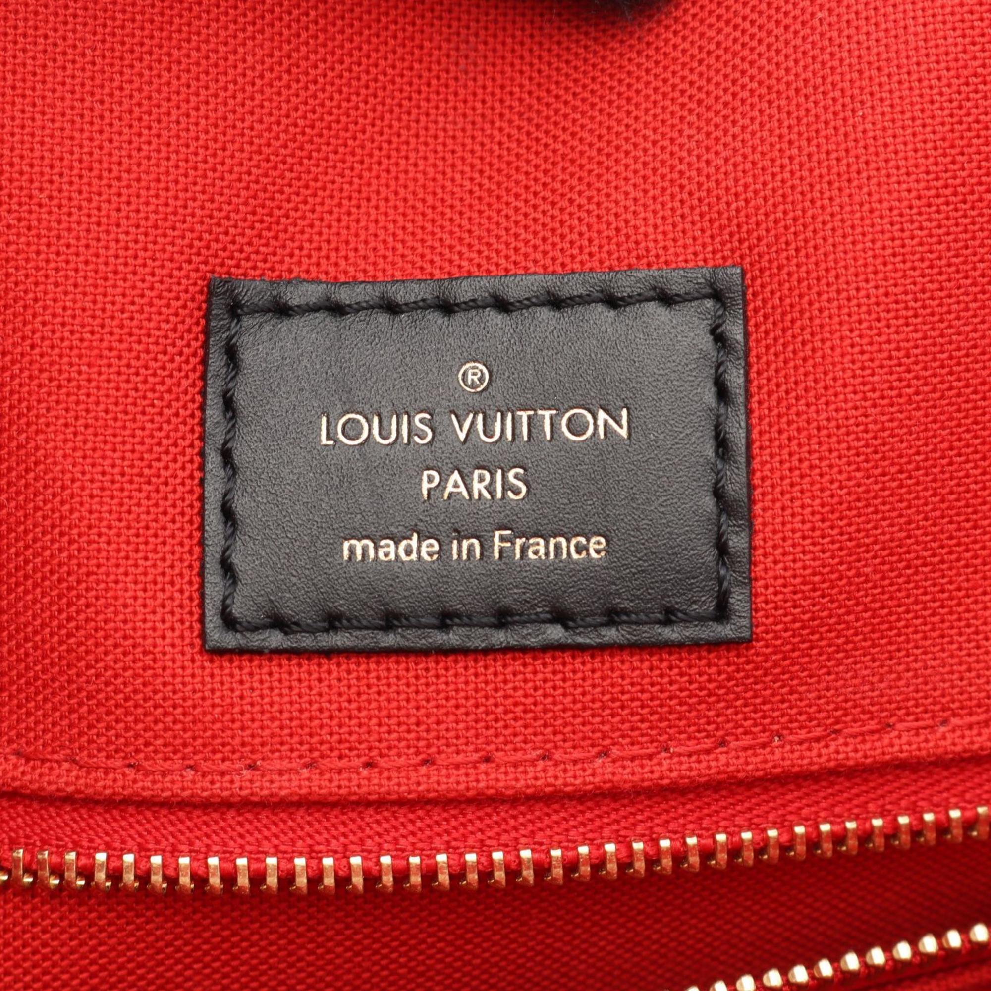 Louis Vuitton Beige Brown Coated Canvas Leather Tote Bag (Pre-Owned)