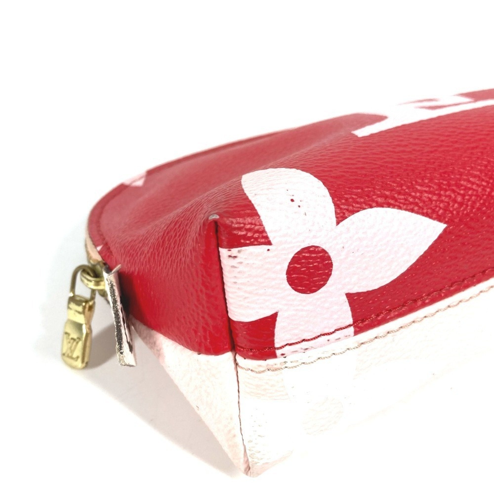 Louis Vuitton Pink Red Color Monogram Pouch (Pre-Owned)