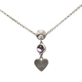 Heart Stud Pendant Necklace Sterling Silver