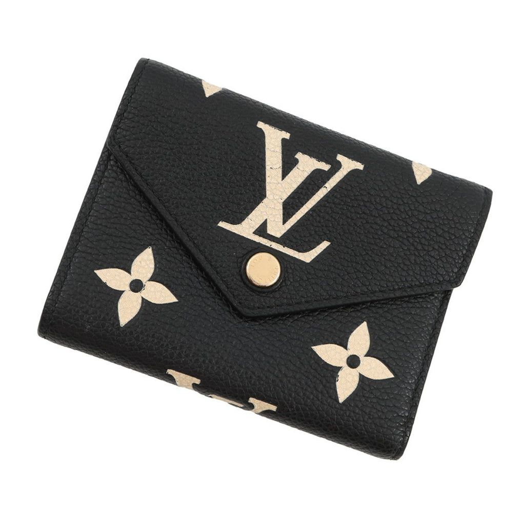 Louis Vuitton Beige Bicolor Black Monogram Monogram Empreinte Wallet (Tri-Fold) (Pre-Owned)