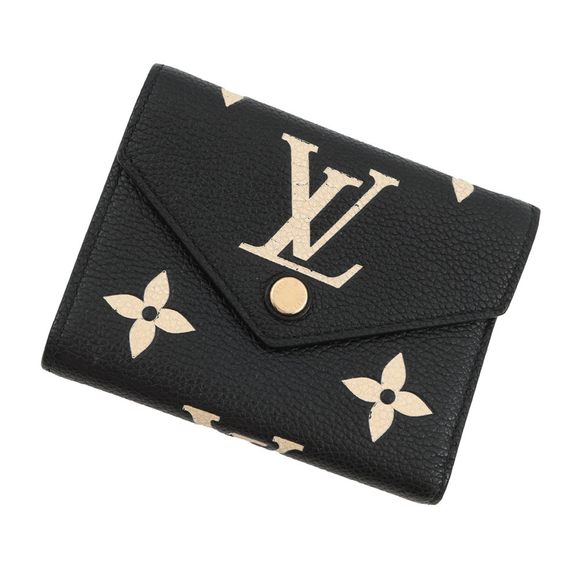 Louis Vuitton Beige Bicolor Black Monogram Monogram Empreinte Wallet (Tri-Fold) (Pre-Owned)