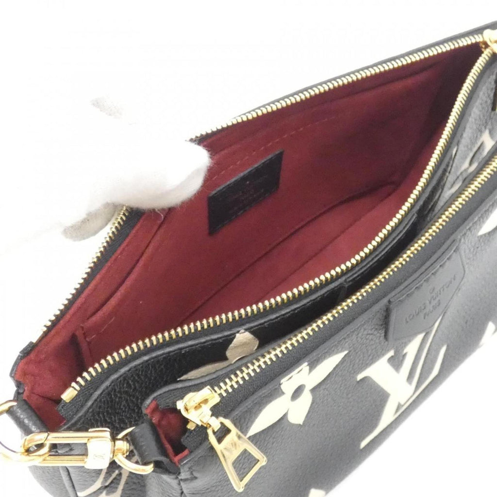 Louis Vuitton Beige Black Leather Pochette Pouch Shoulder Bag (Pre-Owned)