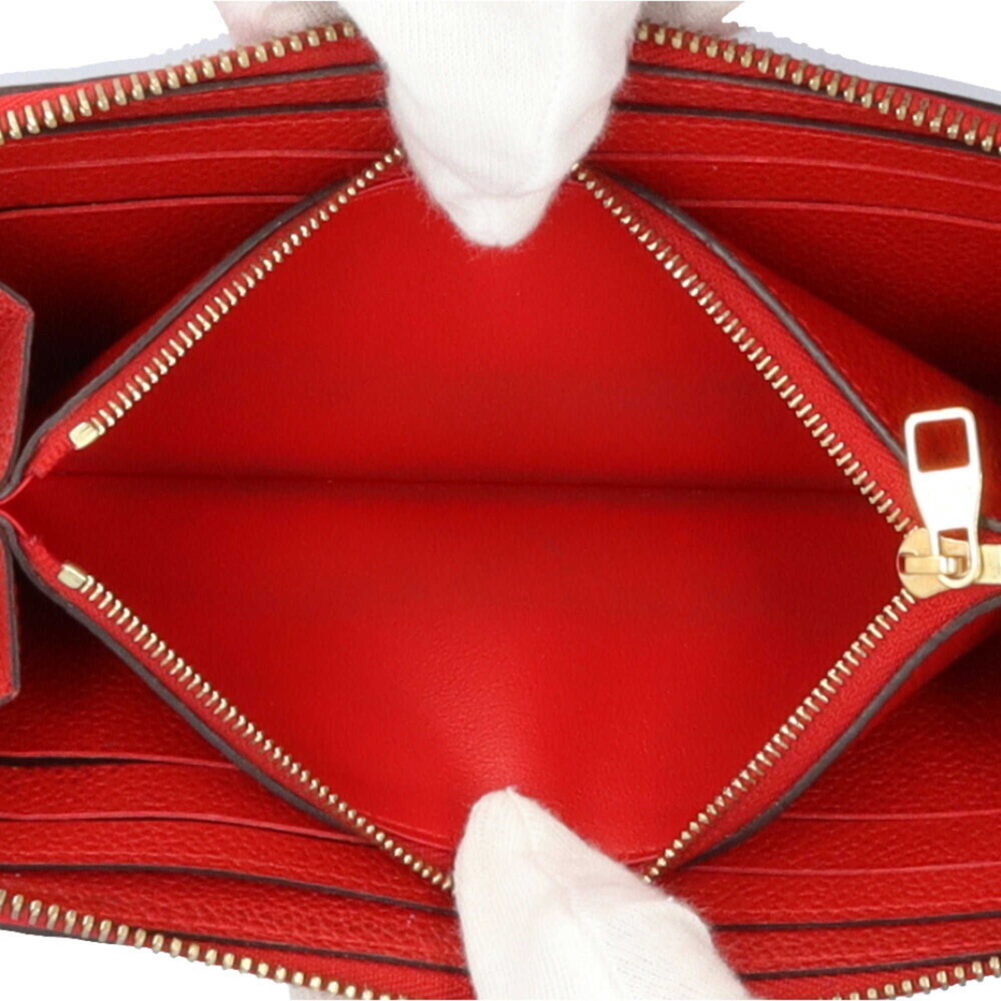 Louis Vuitton Monogram Empreinte Red Color Monogram Empreinte Long Wallet (Bi-Fold) (Pre-Owned)
