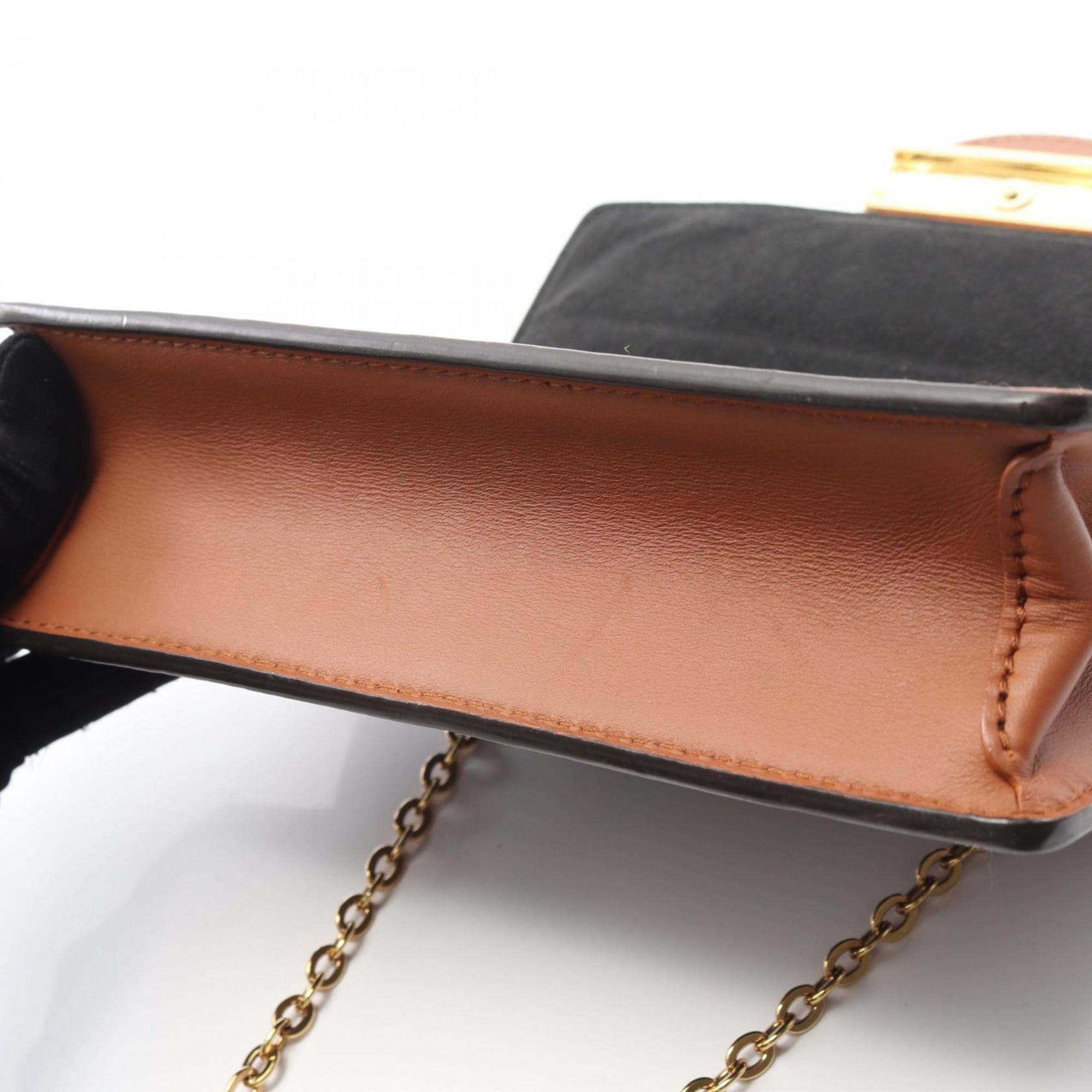 Louis Vuitton Beige Brown Coated Canvas Leather Shoulder Bag (Pre-Owned)