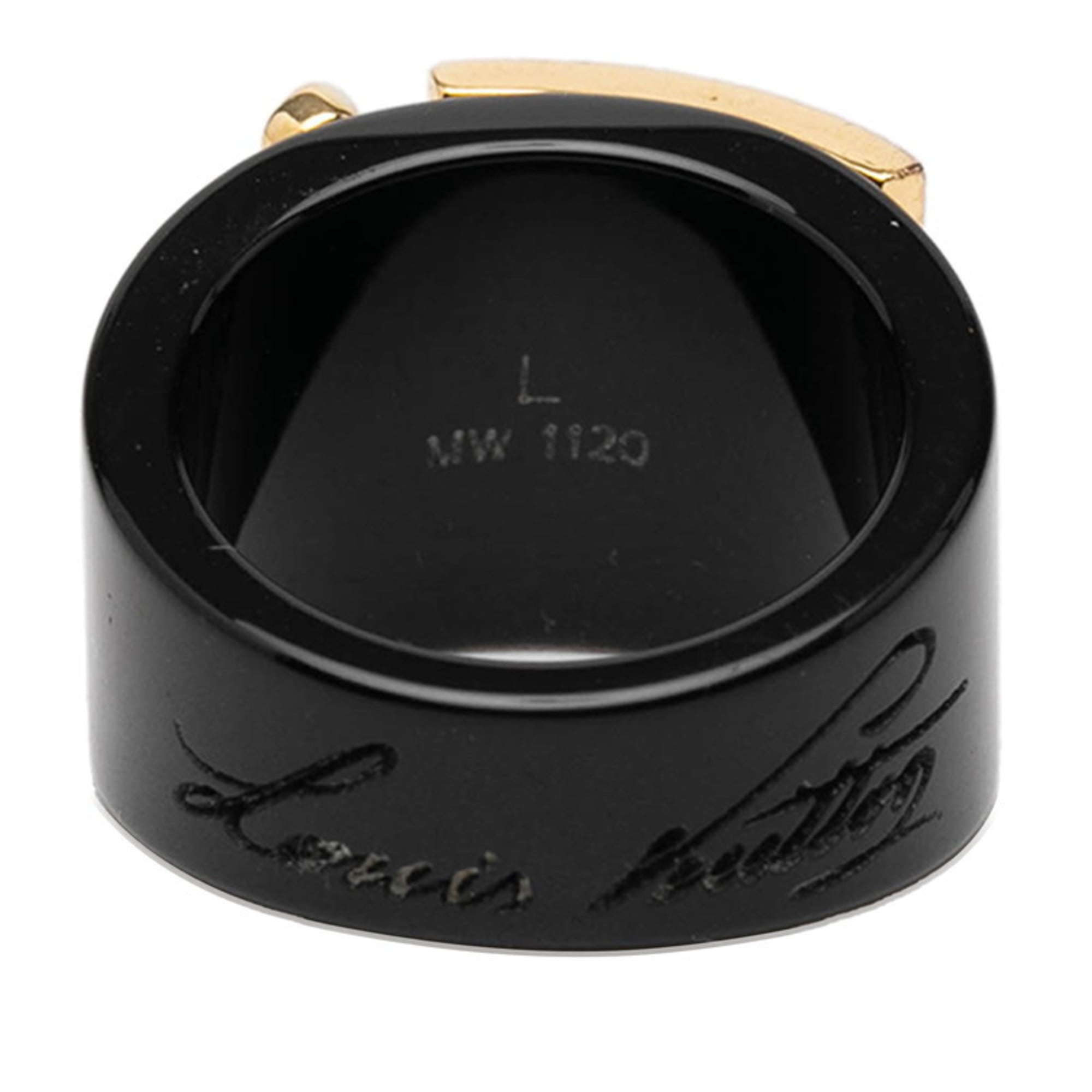 Louis Vuitton Black Plastic Band Ring (Pre-Owned)