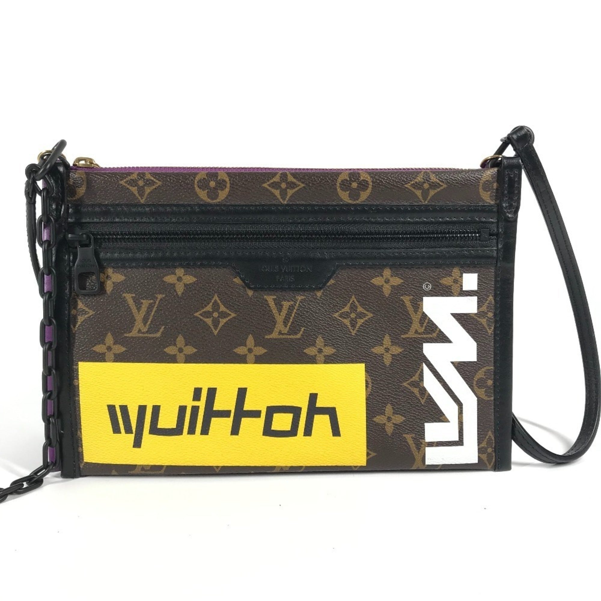 Louis Vuitton Brown Purple Monogram Pochette Shoulder Bag (Pre-Owned)