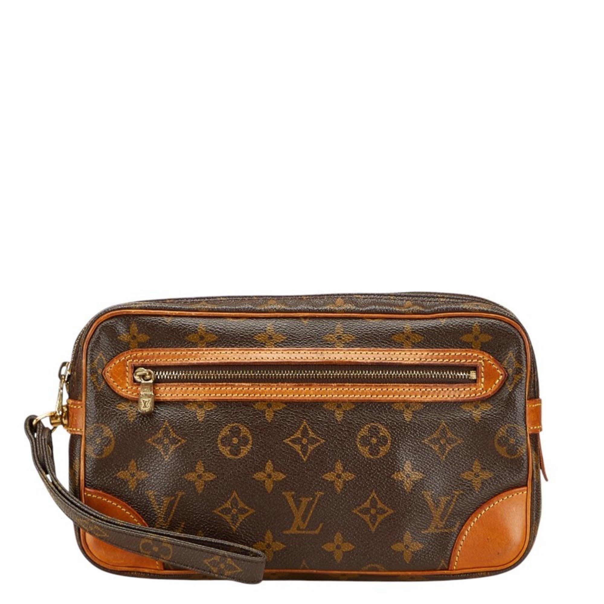 Louis Vuitton Brown Pvc Leather Clutch Bag Handbag (Pre-Owned)
