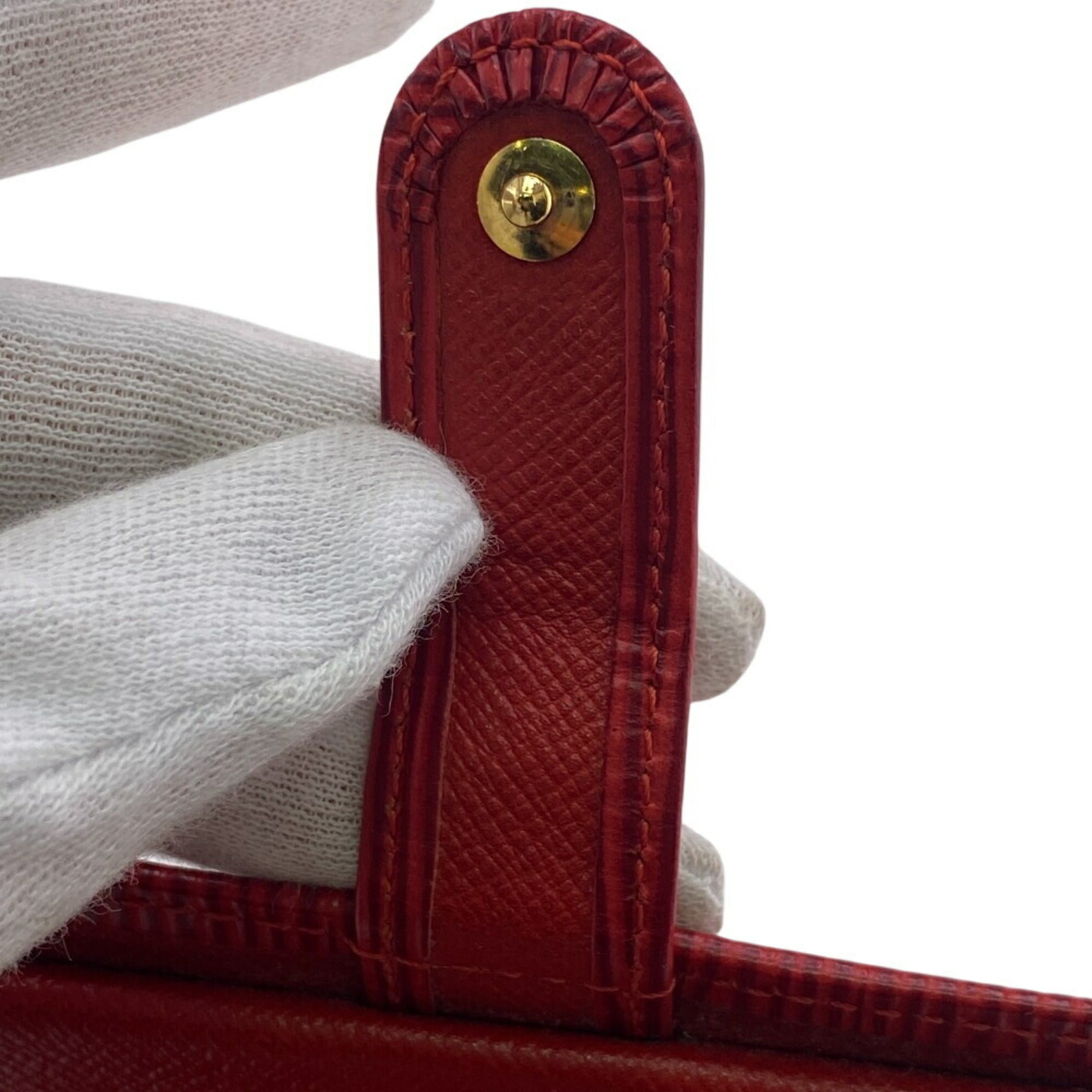 Louis Vuitton Castilian Red Red Color Leather Wallet (Bi-Fold) (Pre-Owned)