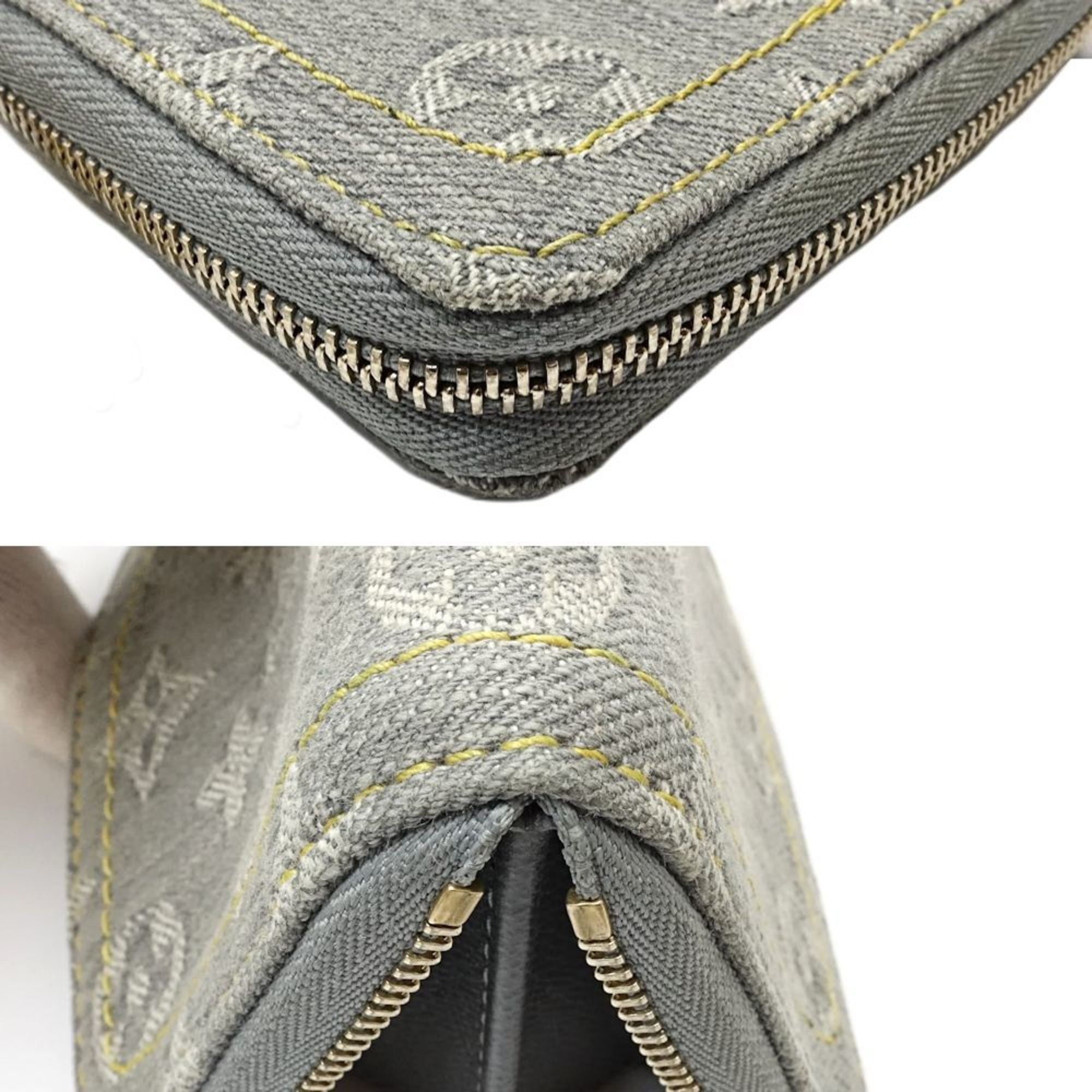 Louis Vuitton Gray Denim Coin Purse/Coin Case (Pre-Owned)