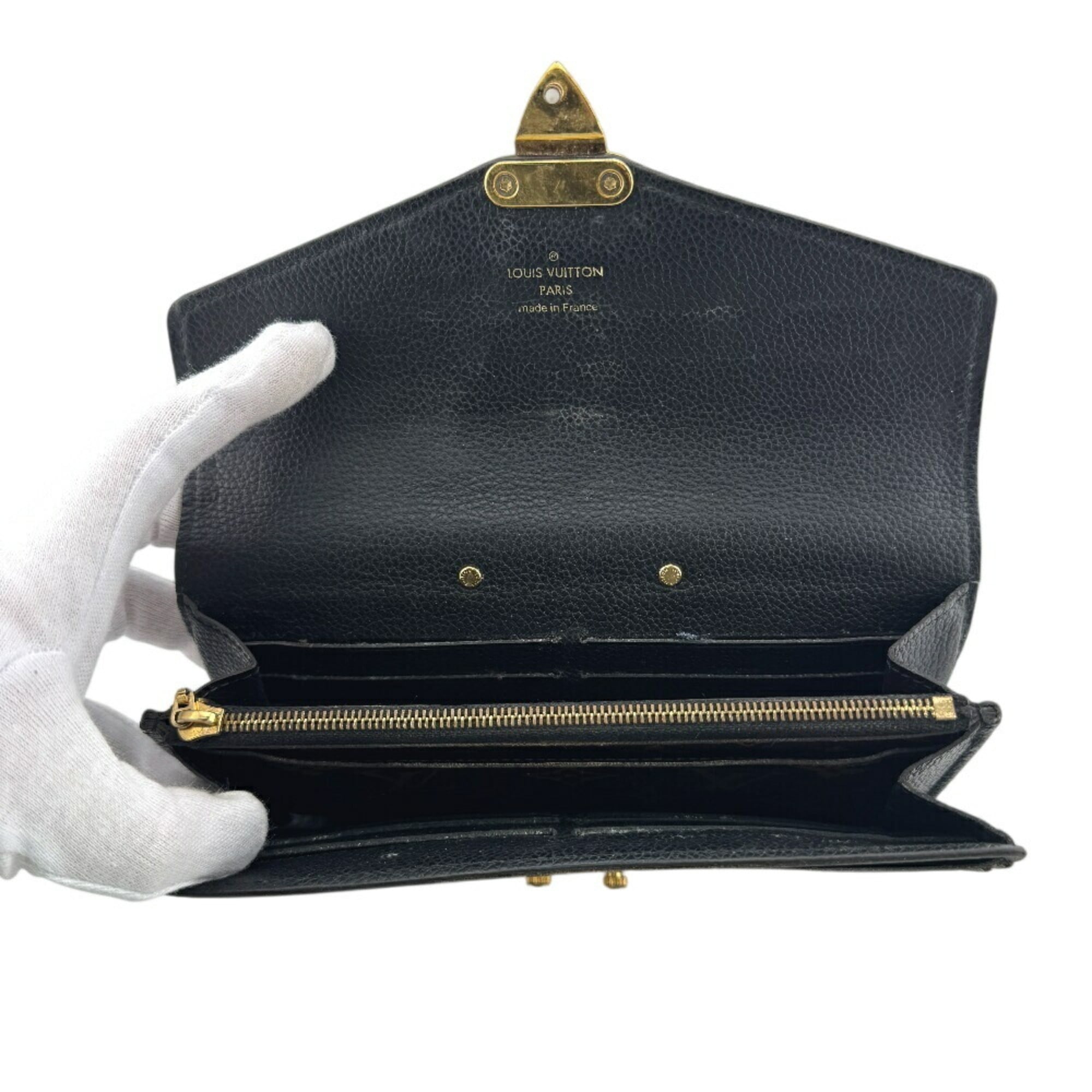 Louis Vuitton Black Brown Monogram Monogram Leather Long Wallet (Bi-Fold) (Pre-Owned)