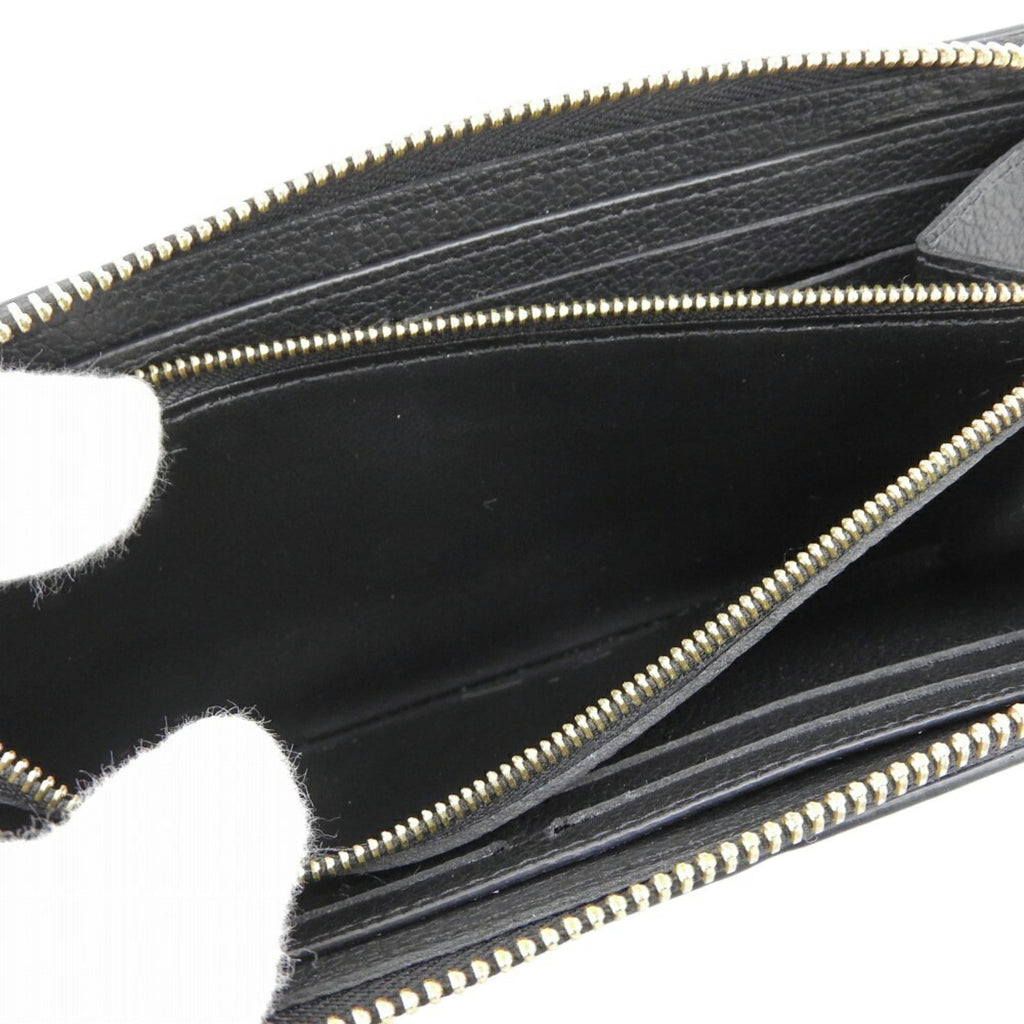 Louis Vuitton Black Noir Leather Long Wallet (Bi-Fold) (Pre-Owned)