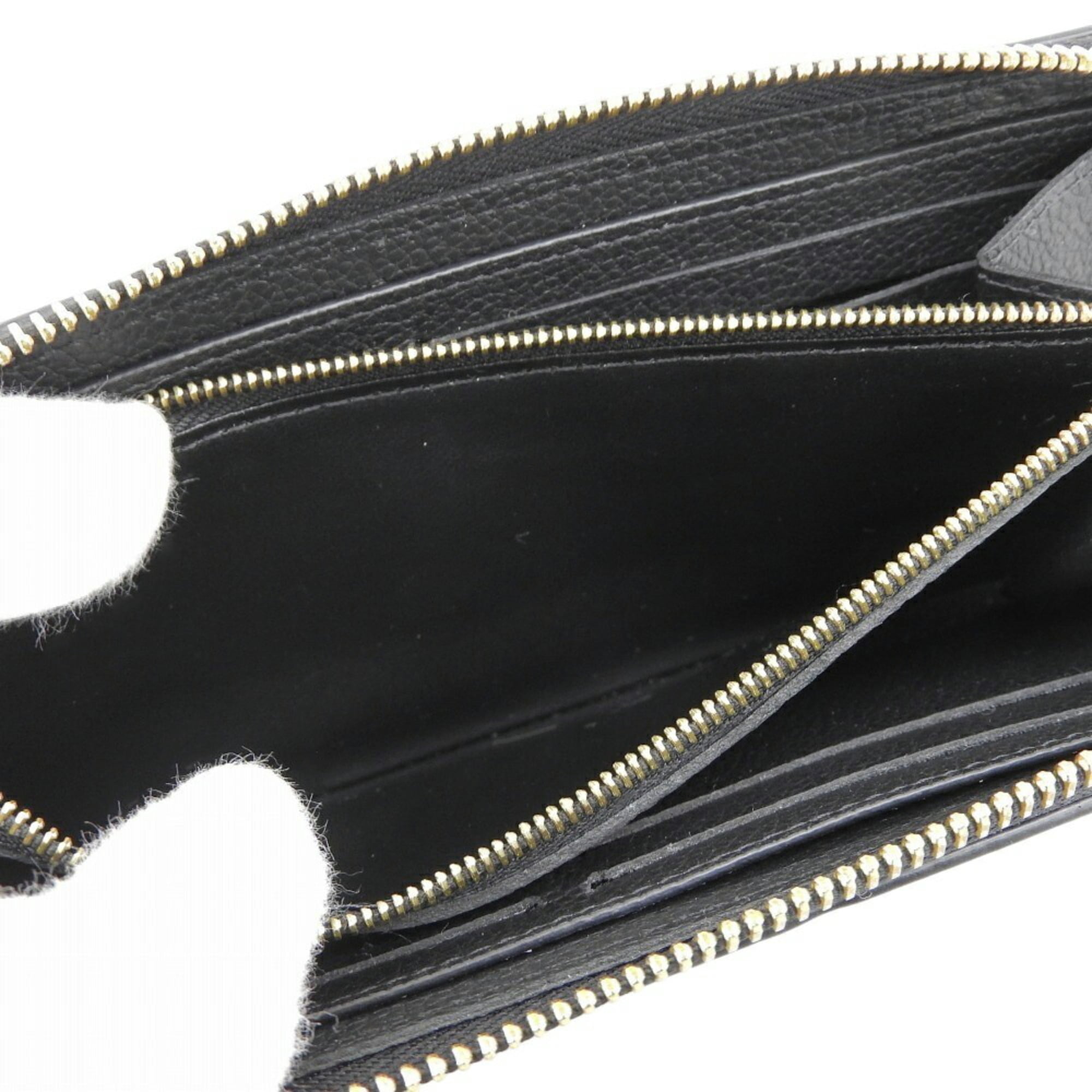 Louis Vuitton Black Noir Leather Long Wallet (Bi-Fold) (Pre-Owned)