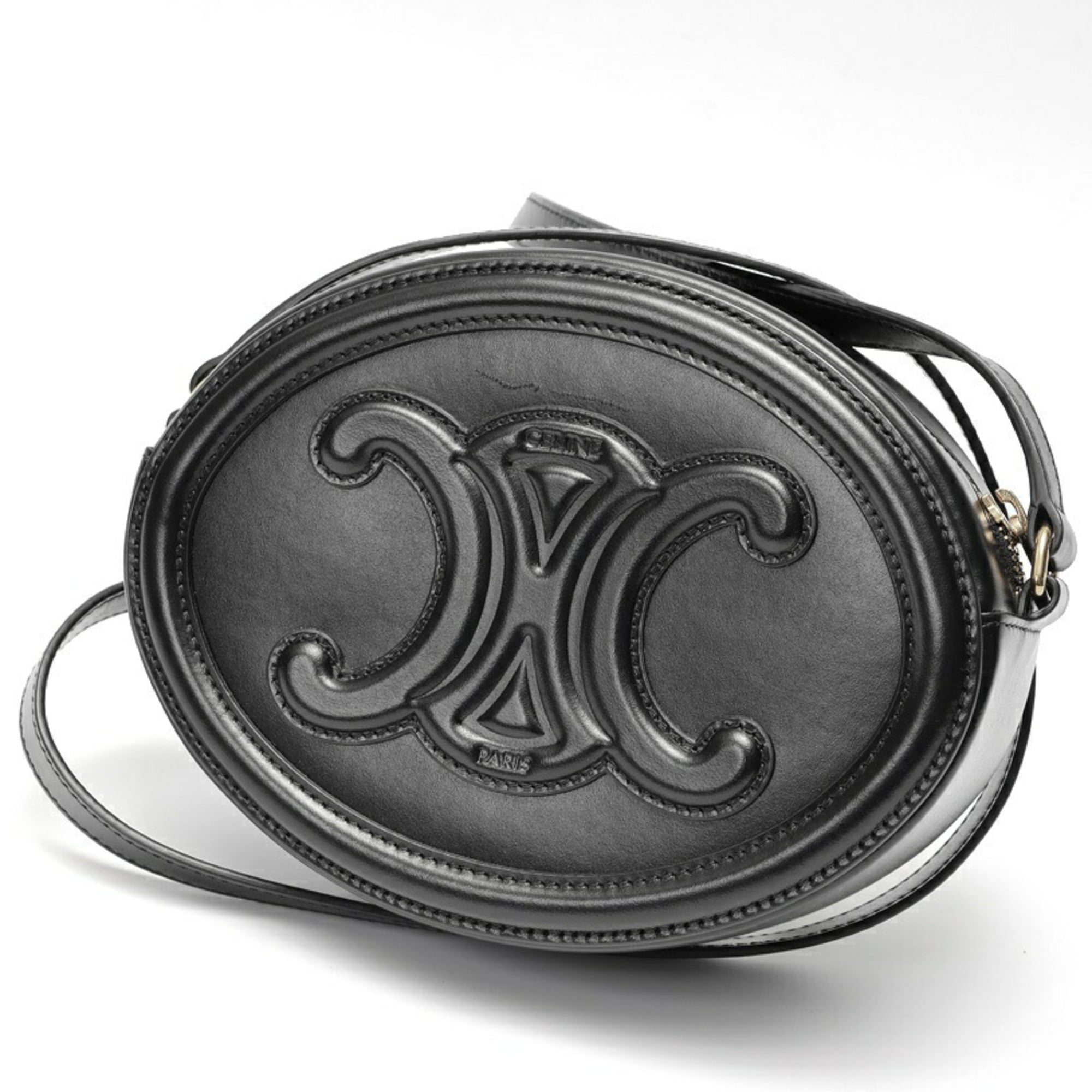 Triomphe Oval Crossbody Bag Leather