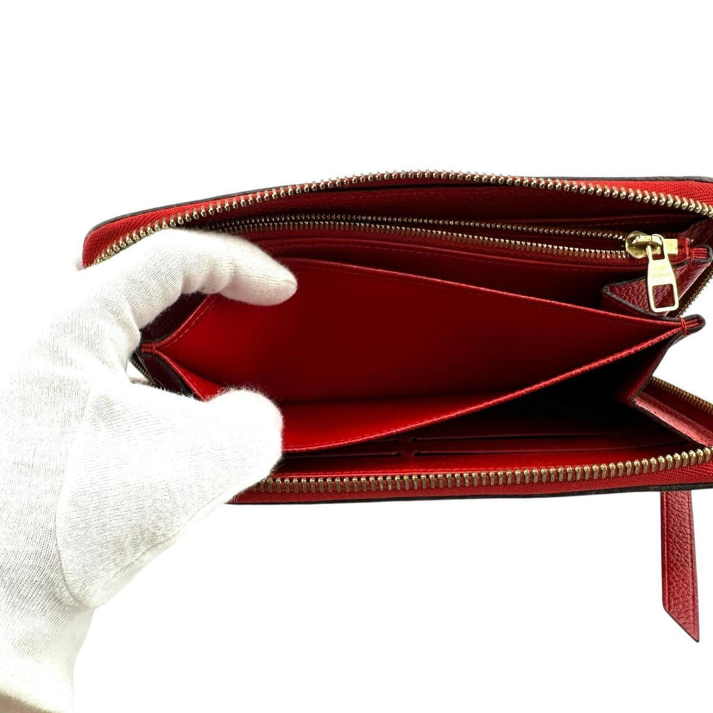 Louis Vuitton Monogram Empreinte Red Color Monogram Empreinte Long Wallet (Bi-Fold) (Pre-Owned)
