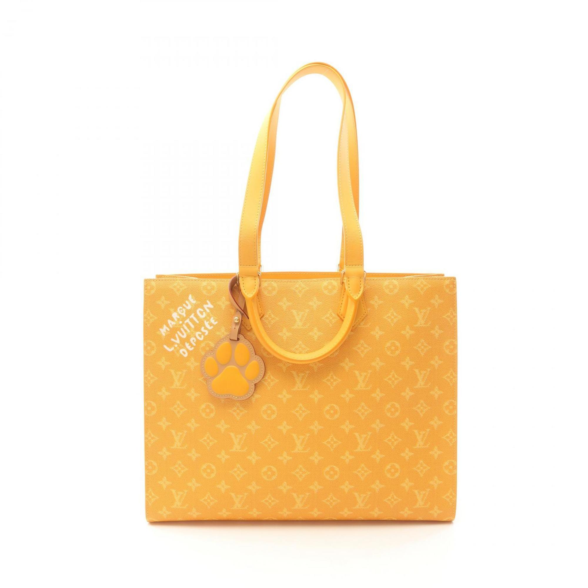 Louis Vuitton Yellow Coated Canvas Leather Tote Bag (Pre-Owned)
