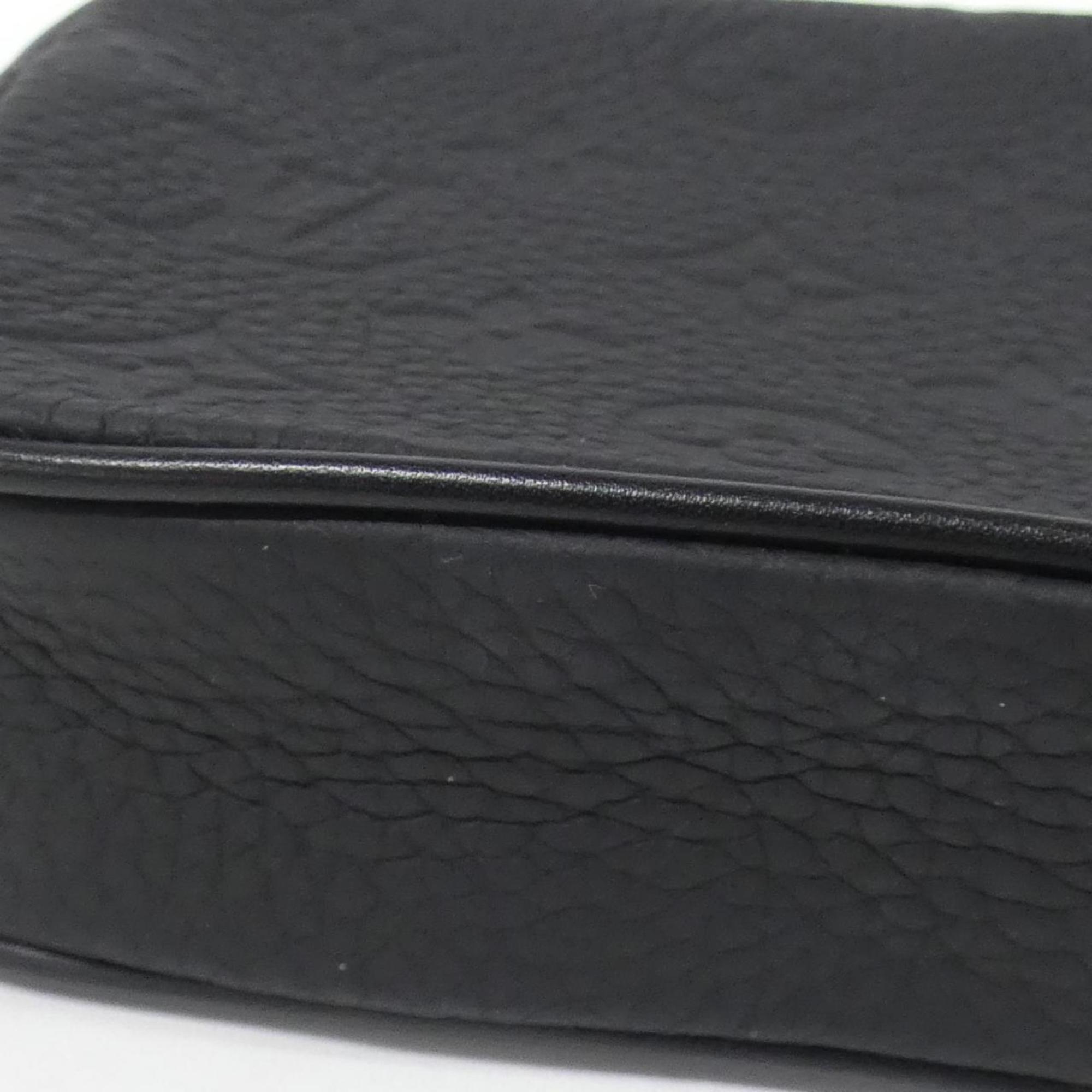Louis Vuitton Black Leather Handbag Pochette (Pre-Owned)