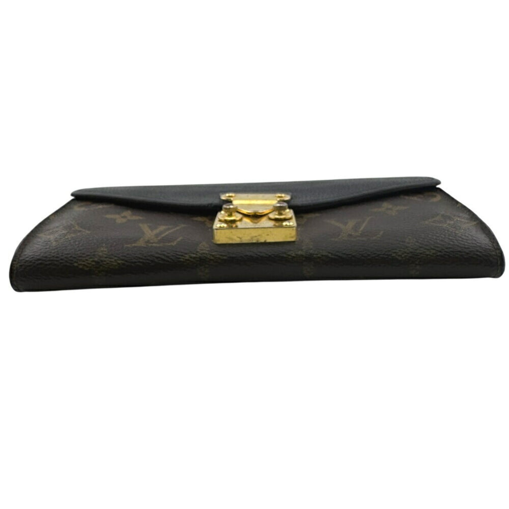 Louis Vuitton Black Brown Monogram Monogram Leather Long Wallet (Bi-Fold) (Pre-Owned)