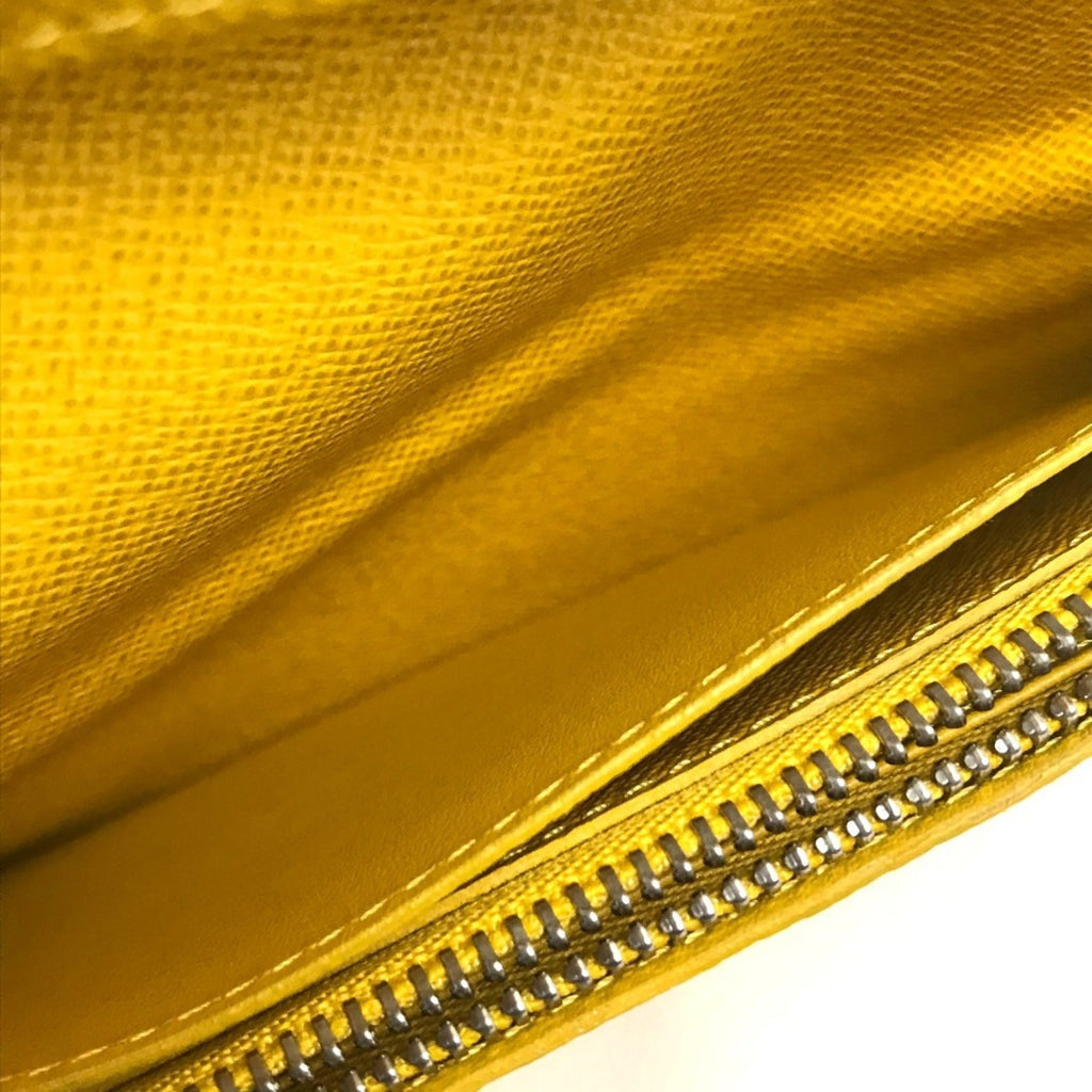 Louis Vuitton Taiga Jaune Yellow Taiga Leather Long Wallet (Bi-Fold) (Pre-Owned)