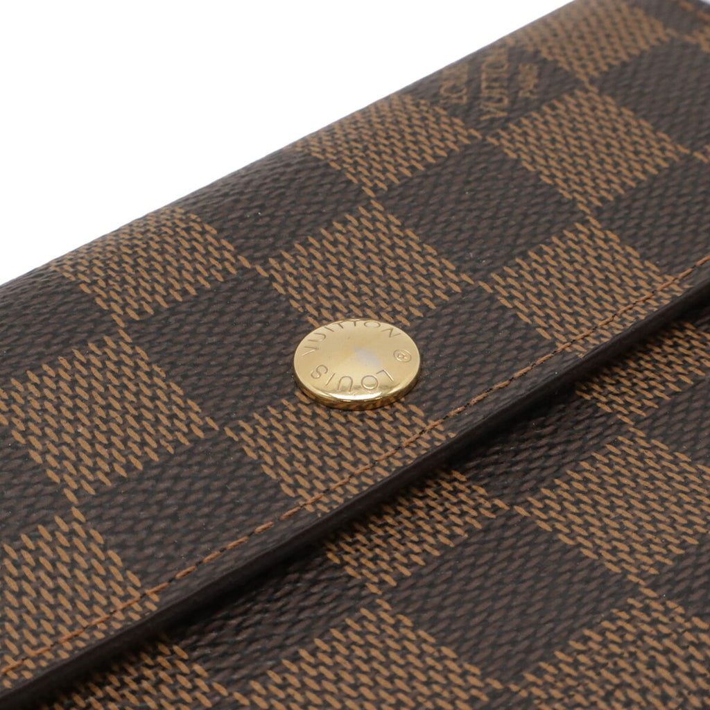Louis Vuitton Brown Damier Canvas Pvc Damier Canvas Wallet (Tri-Fold) (Pre-Owned)