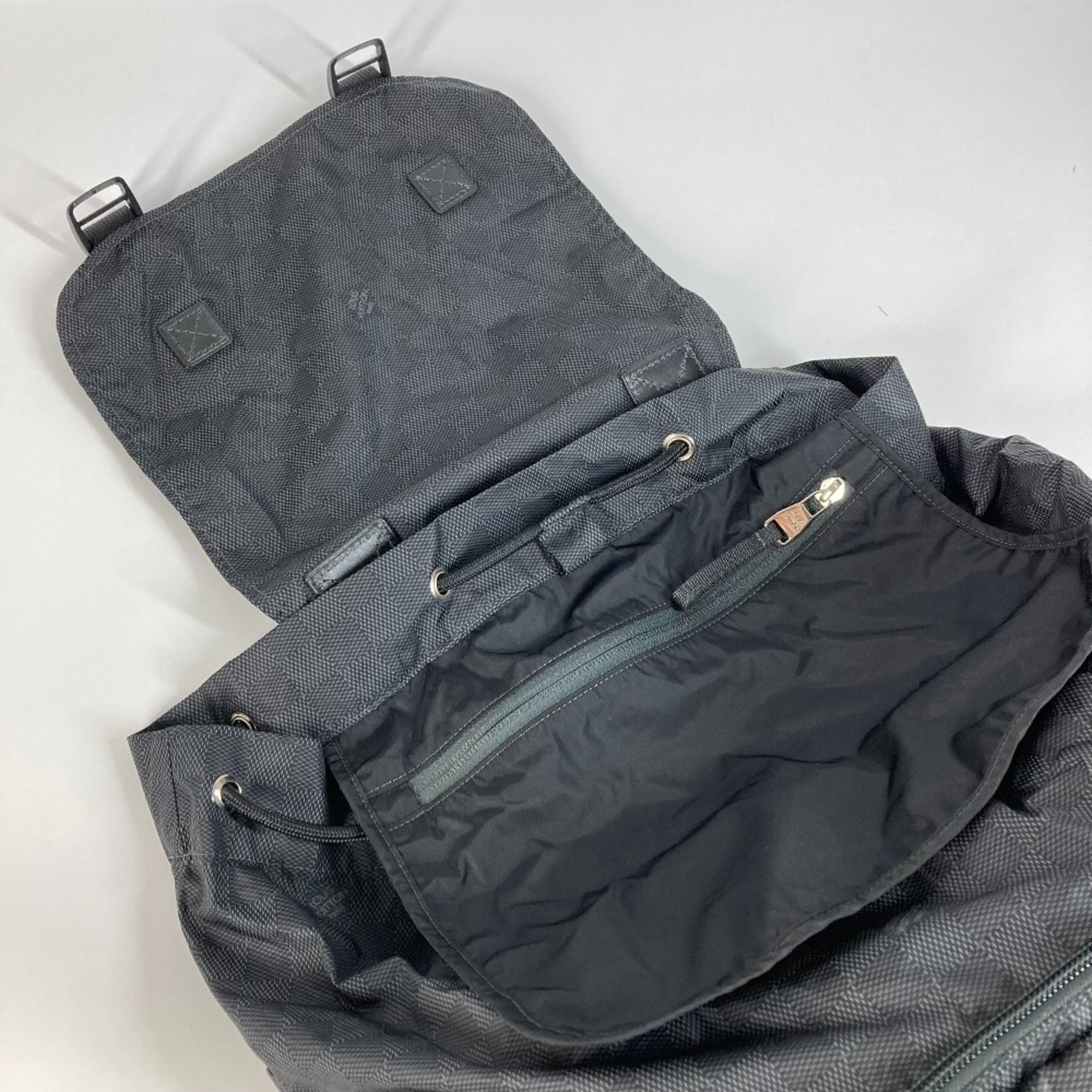 Louis Vuitton Damier Aventure Black Leather Nylon Backpack (Pre-Owned)