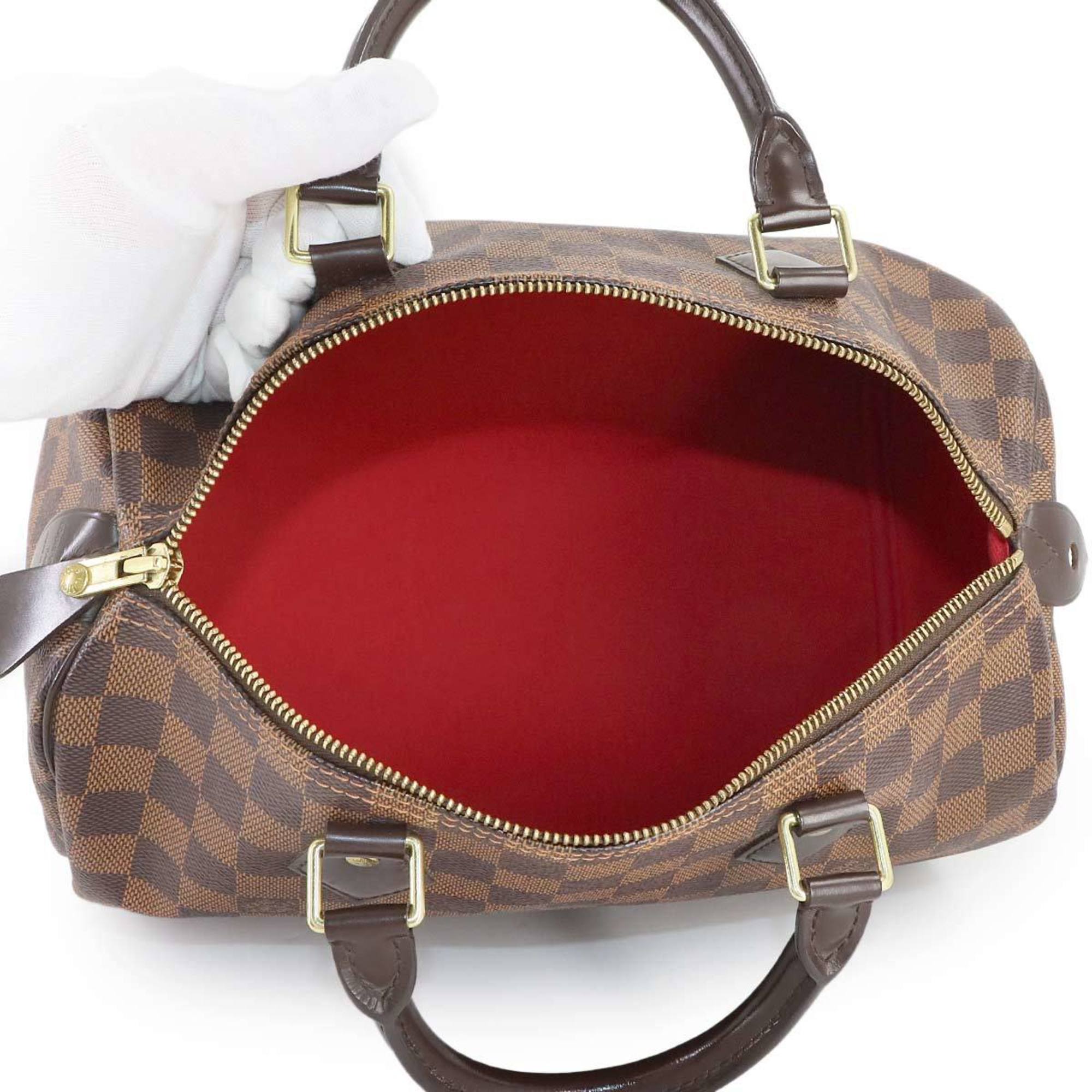 Louis Vuitton Brown Damier Canvas Ebene Damier Canvas Boston Bag Handbag (Pre-Owned)