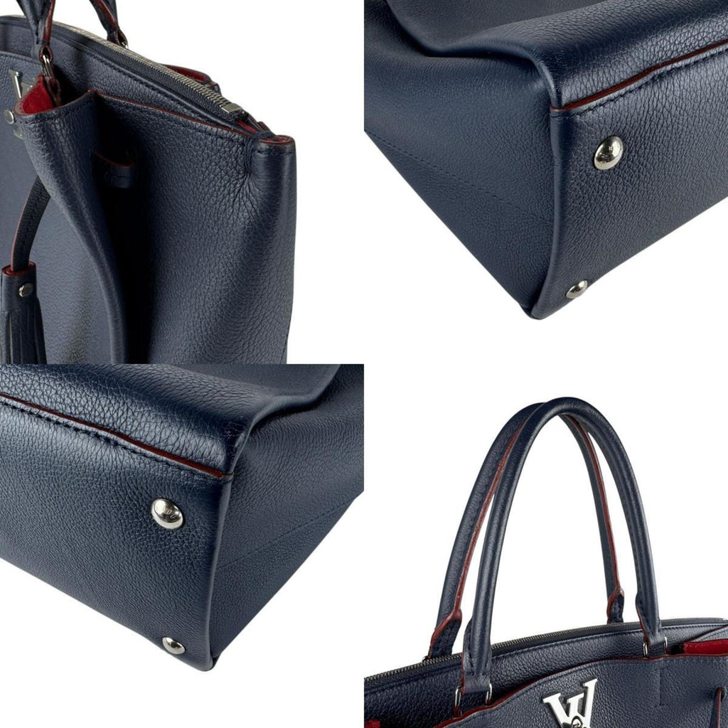 Louis Vuitton Marine Rouge Leather Handbag Shoulder Bag (Pre-Owned)
