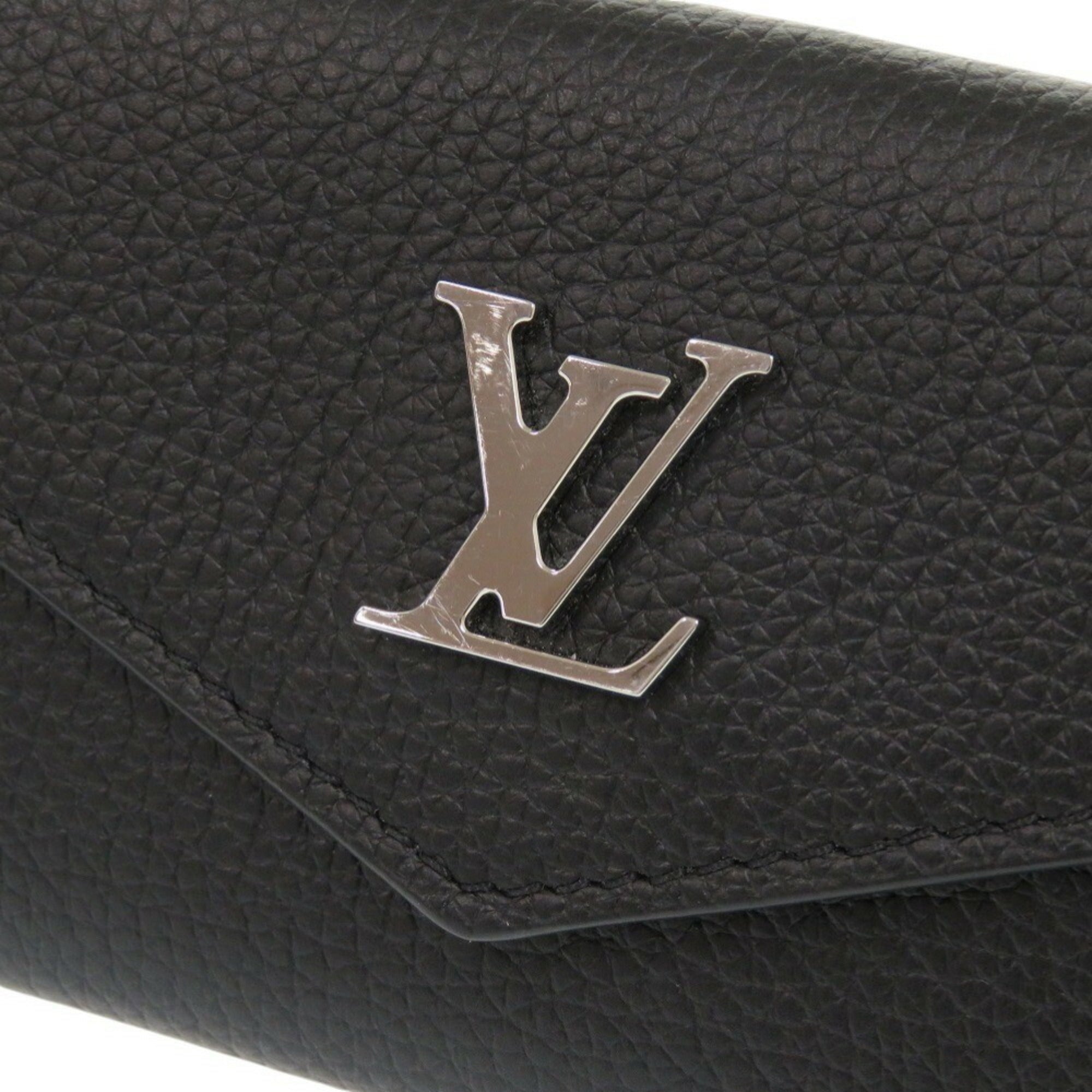 Louis Vuitton Black Noir Leather Wallet (Tri-Fold) (Pre-Owned)