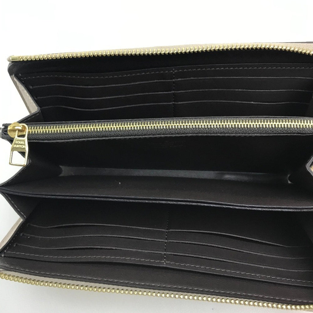 Louis Vuitton Monogram Beige Leather Long Wallet (Bi-Fold) (Pre-Owned)