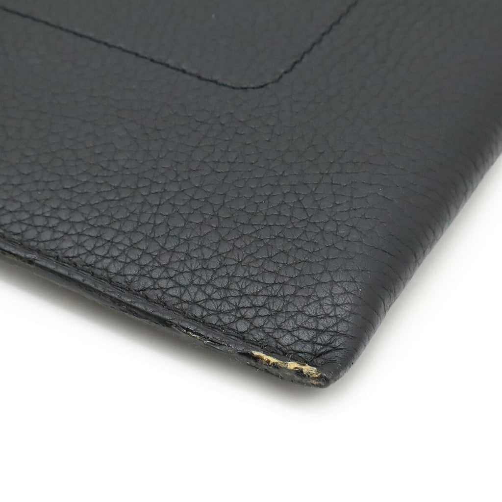 Louis Vuitton Noir Leather Clutch Bag Pochette (Pre-Owned)