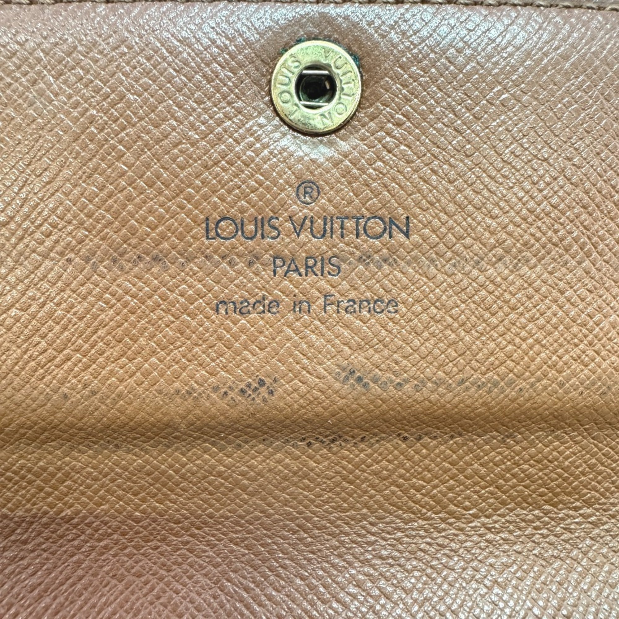 Louis Vuitton Brown Leather Wallet (Tri-Fold) (Pre-Owned)